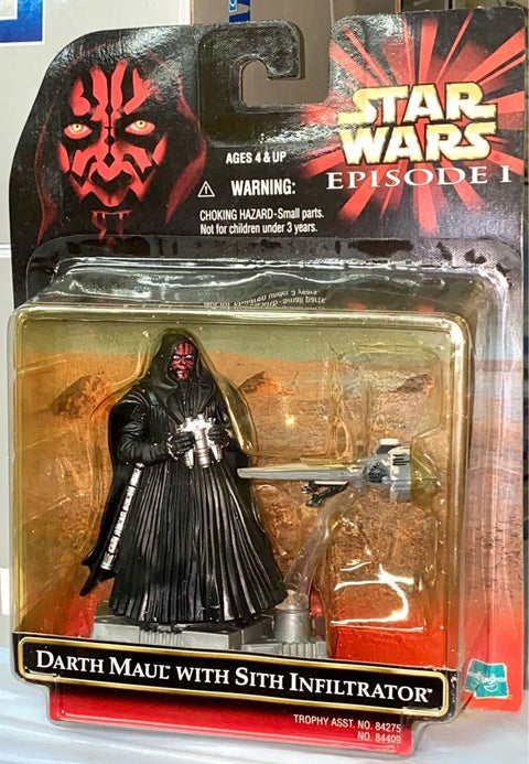 TOMY HASBRO 60852 STAR WARS 星球大戰 EPISODE I DARTH MAUL 赤武神 WITH SITH INFILTRATOR 3.5吋 SERIES FIGURE (BUY-SPK倉）