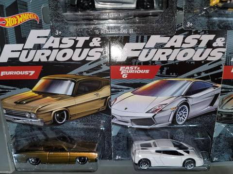 Hotwheels fast & furious 狂野時速系列金屬合金車仔 一套五架