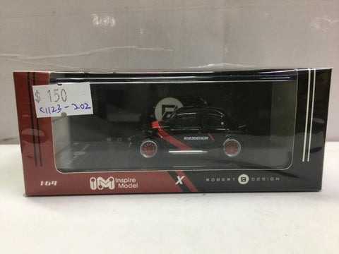 INSPIRE MODEL X ROBERT DESIGN 1/64 RWB Beetle Red strip with black body Diecast (LB64008B) (C1123-202)