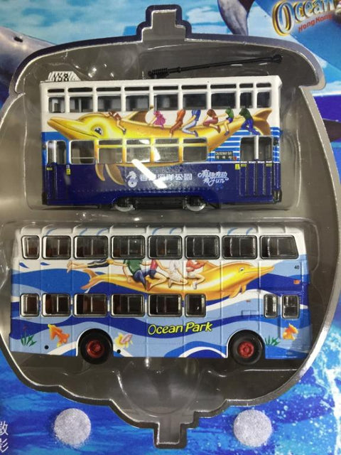 TOYEAST TINY DIE-CAST MODEL OCEAN PARK TRAM & LEYLAND VICTORY Mk2 SET ATBS101 12071 (C920-270)