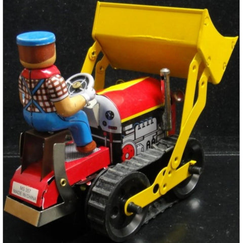 TIN TOYS MS357 WIND-UP ACTION COLLECTION CLASSIC BULLDOZER 鐵皮上鍊工程車系列 推土機 剷泥車