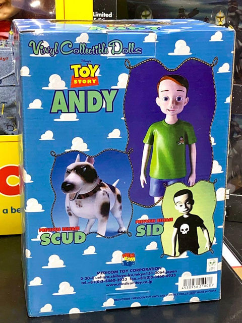 MEDICOM VINYL COLLECTIBLE DOLLS DISNEY TOY STORY ANDY 21008 (C742-434 -489)