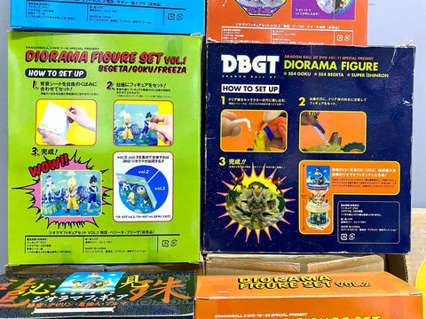 DRAGON BALL GT DVD DIORAMA FIGURE 龍珠 VOL.1-2 DVD DRAGONBALL Z SET VOL.1-3 神殿型 KARIN 塔型 DISPLAY 台 SET OF 8（BUY)
