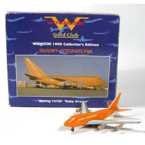HERPA WINGS 1/500 BRANIFF INTERNATIONAL "BABY ORANGE" BOEING 747SP N604BN (511605)