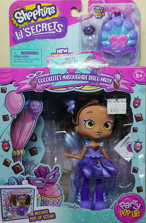 MOOSE 57261 小小秘密 化妝舞會可人兒 化裝舞會的士高派對 套裝 SHOPKINS LIL' SECRETS PARTY POP UPS COCOLETTE'S MASQUERADE DISCO PARTY SET (EPC-2208C-32) 存