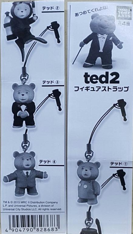 TAKARA TOMY A.R.T.S 82868 TED 2 EARPHONE DUSTPROOF FIGURE STRAP SET 賤熊2 耳機插孔防塵塞 扭蛋套裝 (BUY-CW) 存