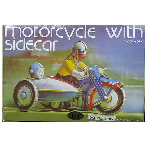 CLOCKWORK MS709 中國製造 電單車 連 邊車 上鍊 鐵皮 玩具 MOTORCYCLE WITH SIDECAR WINDING TIN TOY