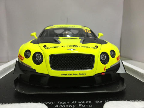SPARK 1/18 BENTLEY CONTINENTAL GT3 MACAU GT WORLD CUP 2016 18SA008 (16008) (PIU300)