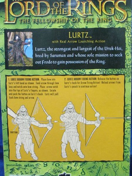 TOY BIZ 魔戒 魔戒現身 LORD OF THE RINGS FELLOWSHIP OF THE RING LURTZ WITH REAL ARROW LAUNCHING ACTION (LOTR-81440 店)