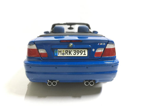 ***HOLD***KYOSHO 1/18 BMW M3 CONVERTIBLE BLUE (80430024432) (BUY)