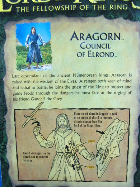 TOY BIZ 魔戒 魔戒現身 亞拉岡 LORD OF THE RINGS FELLOWSHIP OF THE RING ARAGORN COUNCIL OF ELROND (LOTR-81631) b5604237