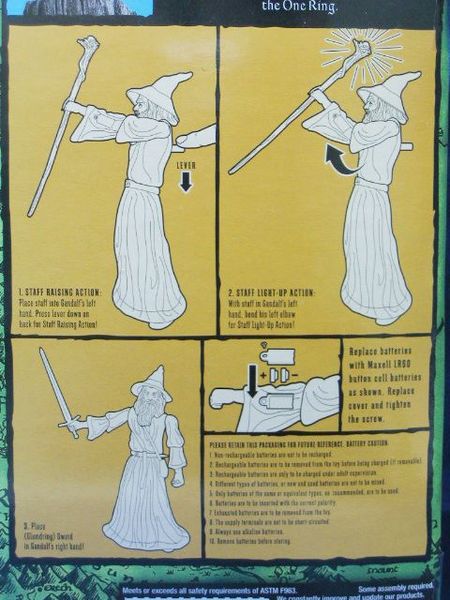 TOY BIZ 魔戒 魔戒現身 灰袍甘道夫 LORD OF THE RINGS FELLOWSHIP OF THE KING GANDALF THE GREY WITH LIGHT-UP STAFF ACTION (LOTR-81022) b5644366