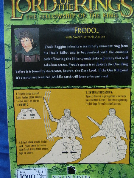 TOY BIZ 魔戒 魔戒現身 佛羅多 LORD OF THE RINGS FELLOWSHIP OF THE RING - FRODO WITH SWORD ATTACK ACTION (LOTR-81383) 1113164413