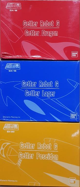 BANDAI 超合金魂 新三一萬能俠 特典套裝 SOUL OF CHOGOKIN GETTER ROBOT G GX-18 GETTER DRAGON GX-19 GETTER LAGER GX-20 GETTER POSEIDON BONUS SET 水晶膠座 (BUY-SPK) 存