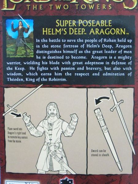 TOY BIZ 魔戒 雙城奇謀 亞拉岡 LORD OF THE RINGS TWO TOWERS HELM'S DEEP ARAGORN (LOTR-81446) b5640226