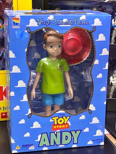 MEDICOM VINYL COLLECTIBLE DOLLS DISNEY TOY STORY ANDY 21008 (C742-434 -489)