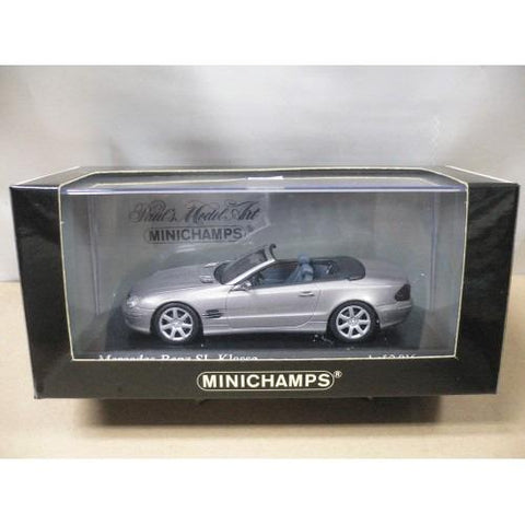 MINICHAMPS 1/43 MERCEDES-BENZ SL CLASS CABNOLET 2003 DARK SILVER METALLIC (400 031034) (05450) (PIU110)