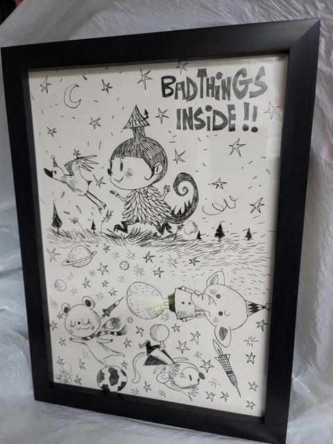 龍家昇原稿 原畫 Bad things inside  2017 台灣畫展 潮流玩具展 kasing lung