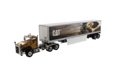 DIECAST MASTERS 1/50 Cat CT660 Day Cab Tractor with Mural Trailer (85666) (49666) (C1128-37)