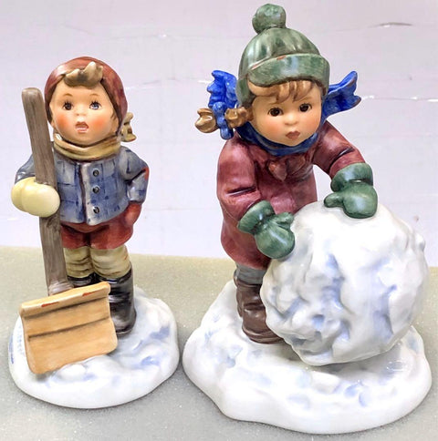 GOEBEL MI HUMMEL FROSTY FRIENDS LIMITED EDITION COLLECTORS SET WITH STEIFF SNOWMAN WINNIE THE POOH 陶瓷公仔 羊毛雪人維尼（C742-518)