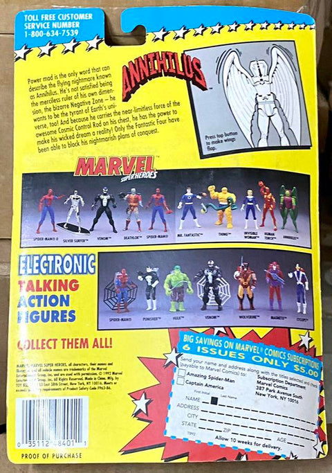 TOY BIZ 48401 MARVEL SUPER HEROES COSMIC DEFENDERS ANTI-MATTER WING THRUST ANNIHILUS FIGURE (BUY-SPK L 1221）