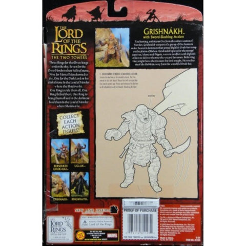 TOY BIZ 81128 魔戒二部曲 雙城奇謀 THE LORD OF THE RINGS THE TWO TOWERS GRISHNAKH WITH SWORD-SLASHING ACTION (LOTR)
