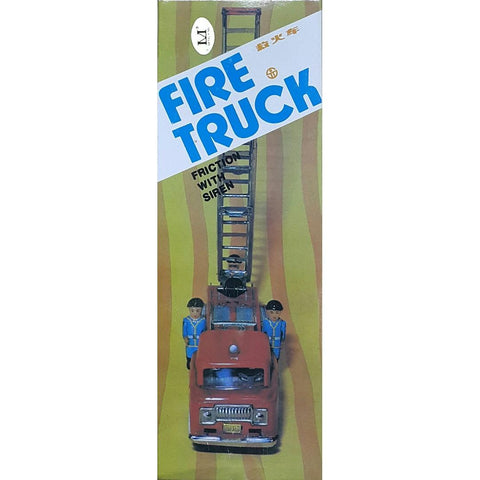 METAL KING MF718 鐵皮 救火車 消防車 TIN TOYS COLLECTABLE ITEM FIRE TRUCK FIRE ENGINE FRICTION WITH SIREN