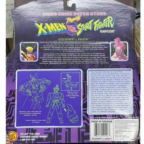 TOY BIZ 49116 變種特攻 狼人 對 街頭霸王 豪鬼 VIDEO GAME SUPER STARS PRESENTS MARVEL COMICS X-MEN VS CAPCOM STREET FIGHTER WOLVERINE VS AKUMA 1141055028 (BUY-SPK) 存