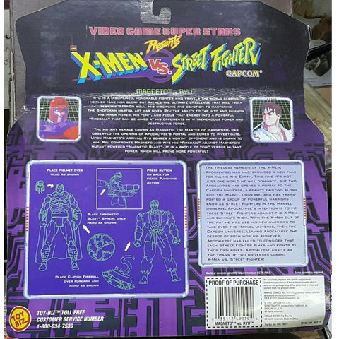 TOY BIZ 49119 變種特攻 磁力王 對 街頭霸王 隆 CAPCOM VIDEO GAME SUPER STARS X-MEN MAGNETO VS STREET FIGHTER RYU (BUY-SPK) 存
