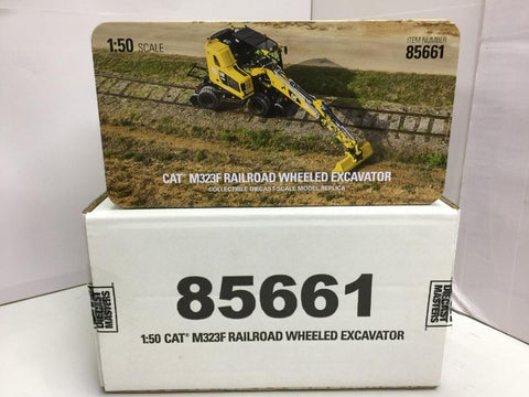 DIECAST MASTERS 1/50 CAT M323F RAILROAD WHEELED EXCAVATOR (85661) (49661) (C1128-41)