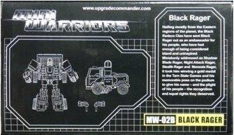 UPGRADE COMMANDER EXCLUSIVE MINI WARRIORS MW-02B BLACK RAGER (PIU-P139-60)