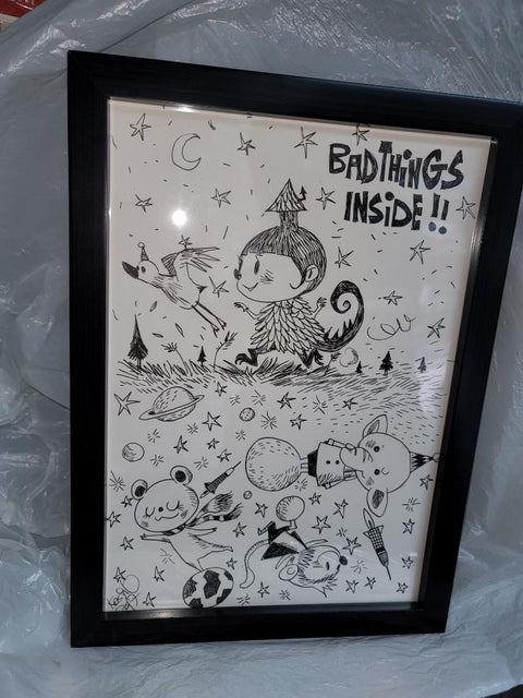龍家昇原稿 原畫 Bad things inside  2017 台灣畫展 潮流玩具展 kasing lung