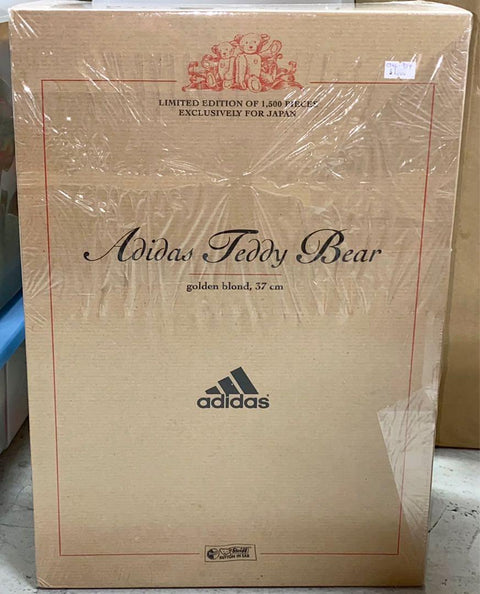 ADIDAS TEDDY BEAR GOLDEN BLOND 37CM STEIFF BUTTON IN EAR LIMITED EDITION OF 1500 PIECES EXCLUSIVELY FOR JAPAN C742-934