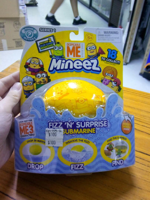 MOOSE 58210 壞蛋掌門人3 迷你兵 潛艇 DESPICABLE ME 3 MINEEZ SERIES 1 FIZZ 'N' SURPRISE SUBMARINE (EPC-1419-12) 存