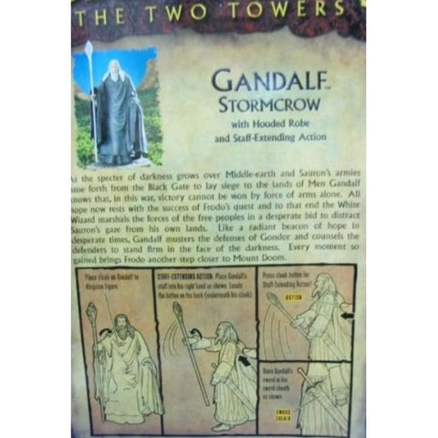 TOY BIZ 81633 魔戒二部曲 雙城奇謀 甘道夫 THE LORD OF THE RINGS THE TWO TOWERS GANDALF STORMCROW WITH HOODED ROBE AND STAFF-EXTENDING ACTION (LOTR)