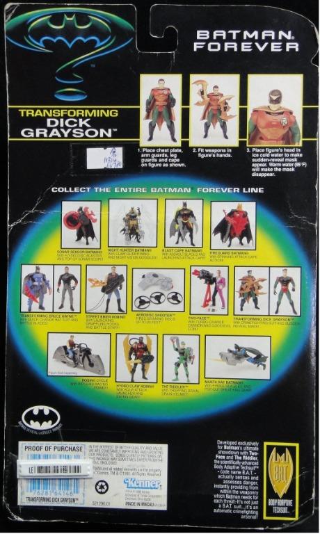KENNER 蝙蝠俠與羅賓 BATMAN FOREVER TRANSFORMING DICK GRAYSON ROBIN WITH CRIME FIGHTING SUIT & SUDDEN-REVEAL MASK64146 (倉)