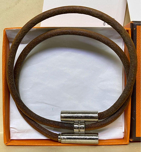 HERMES PARIS 日本購入 H LABEL BRACELET H扣 皮手帶 （PIU/W) 1123960079