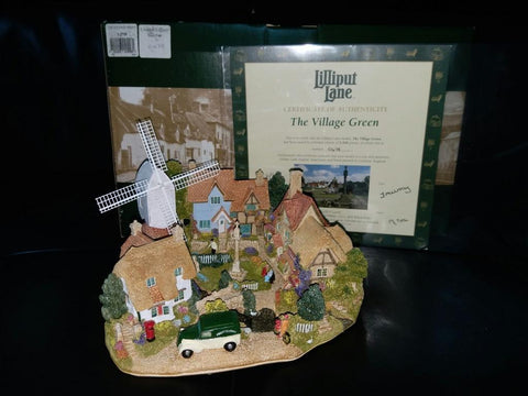 LILLIPUT LANE THE VILLAGE GREEN 人手雕刻 及上色 建築物雕塑 陶藝品 英國製造