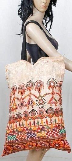 印度民族袋 OLD RABARI HAND EMBROIDERY MIRROR BANJARA TRIBAL RARE SHOULDER ETHNIC KUCHI BAG 特長 tote bag b31582075 E3492-1016N