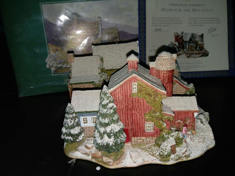 LILLIPUT LANE HOME FOR THE HOLIDAYS 人手雕刻 及上色 建築物雕塑 陶藝品