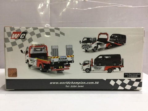TOYEAST TINY CITY DIE-CAST MODEL CAR HINO 300 WORLD CHAMPION FLATBED TOW TRUCK 韋川平板拖車 ATC64468 14340 (C1120-10)