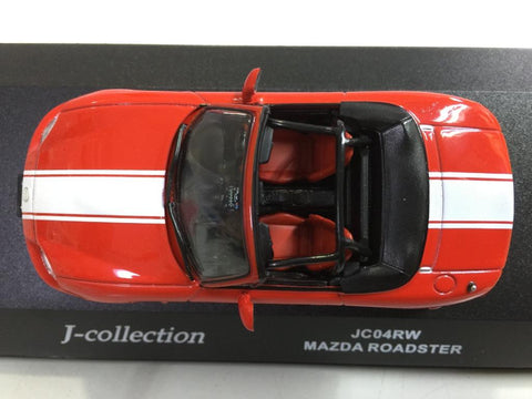 JCOLLECTION 1/43 MAZDA ROADSTER RED WITH SRIPES (JC04RW) (10182) (PIU110)