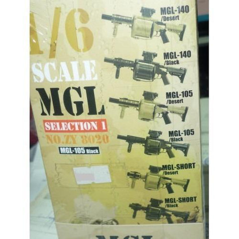 1/6  ZYTOYS MGL 140 105 TOY SHORT GUN SET SELECTION 1 FOR FIGURE  8020 軍人公仔用 現代槍械 武器 一套六枝 黑色沙色 (PIU750SA)
