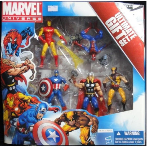 HASBRO 漫威宇宙 蜘蛛俠 鐵甲奇俠 雷神奇俠 美國隊長 狼人 MARVEL UNIVERSE ULTIMATE GIFT SET SPIDER-MAN IRON MAN THOR CAPTAIN AMERICA WOLVERINE 66225 (C926-233 存)