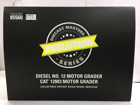 DIECAST MASTERS 1/50 Cat Diesel No. 12 & 12M3 Motor Grader (85560) (49560) (C1128-42)