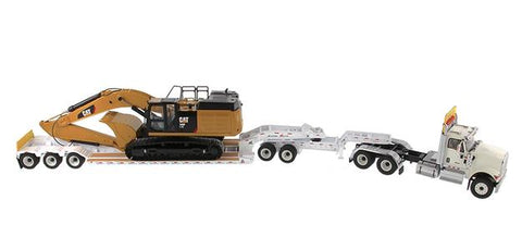 DIECAST MASTERS 1/50 International HX520 Tandem Tractor and XL 120 HDG Trailer with Cat®349F L XE Hydraulic Excavator (85600) (49600) (C1128-44)
