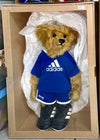 ADIDAS TEDDY BEAR GOLDEN BLOND 37CM STEIFF BUTTON IN EAR LIMITED EDITION OF 1500 PIECES EXCLUSIVELY FOR JAPAN C742-934