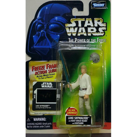 HASBRO KENNER STAR WARS SLIDE POTF LUKE SKYWALKER W/ BLAST SHIELD HELMET & LIGHTSABER 日版 14347 (PA0)