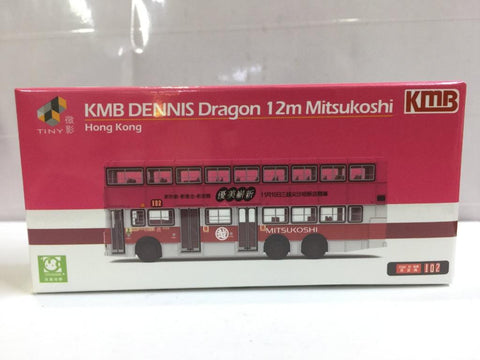 TOYEAST TINY CITY DIE-CAST TOYZONE KMB DENNIS DRAGON 12m MITSUKOSHI 三越 KMB2019068 九巴 丹尼士巨龍 (19998) (PA0)