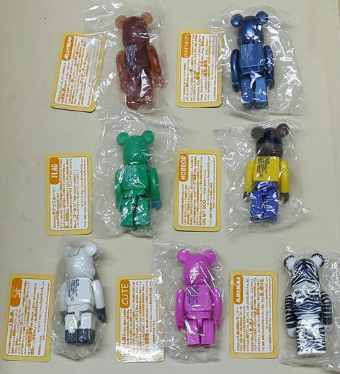 MEDICOM BE@RBRICK SERIES 3 JELLYBEAN PATTERN FLAG HORROR SF CUTE ANIMAL SET (BUY-SPK)